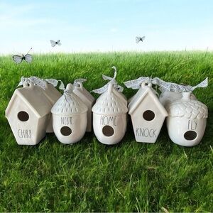 Rae Dunn Charming Ceramic Birdhouse Set